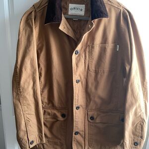 Orvis Field Barn Jacket Button Up Cotton Pockets Corduroy Collar Men’s Large